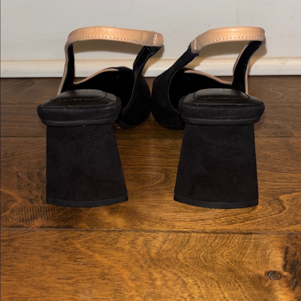 Alfani Womens Sarafina 5.5 Black Faux Leather Stretch Slingback Heels Shoes - Picture 4 of 12